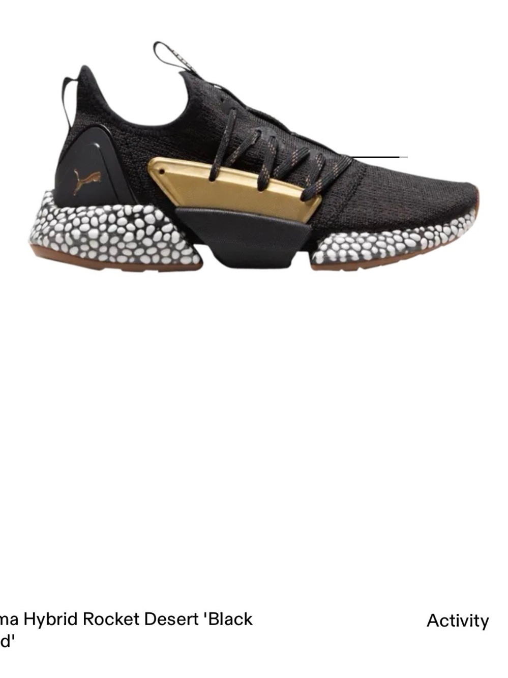 Puma Black & Gold Hybrid Rocket Desert Sneaker
